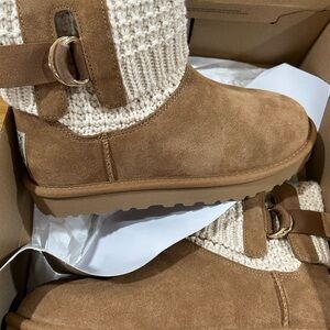 Cozy Knit Suede Boots UGG booties NWT